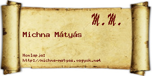 Michna Mátyás névjegykártya